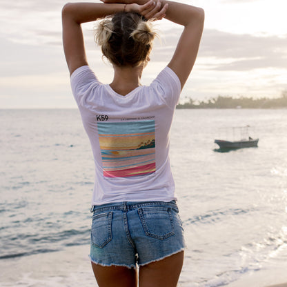 K59, El Salvador Surf T-Shirt | Central American Wave Art Tee — design printed on the back of the t-shirt