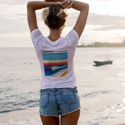 Cayucos Surf T-Shirt | Central Coast Wave Art Tee — design printed on the back of the t-shirt